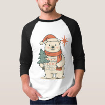 Camiseta do Urso Polar do Natal Fofo | Escandinavo