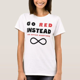 Camiseta Do vermelho aceitação do autismo pelo contrário