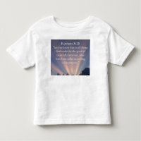 Camiseta do versículo da Bíblia Romanos 8:28 para