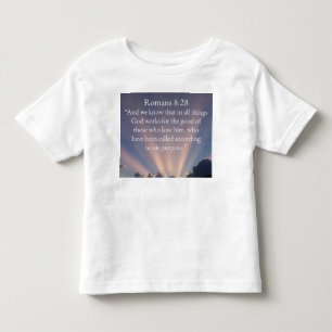 Camiseta do versículo da Bíblia Romanos 8:28 para 
