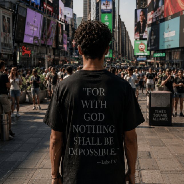 Camiseta do versículo de Lucas 1:37 da Bíblia  (Criador carregado)
