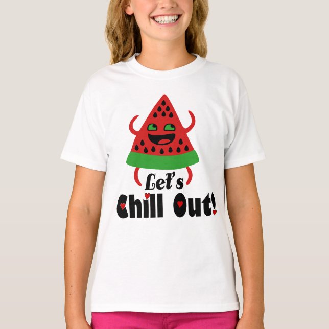 Camiseta ❤️ 🍉 😋 Do Watermelon Dance & Chill Girls Basic (Frente)
