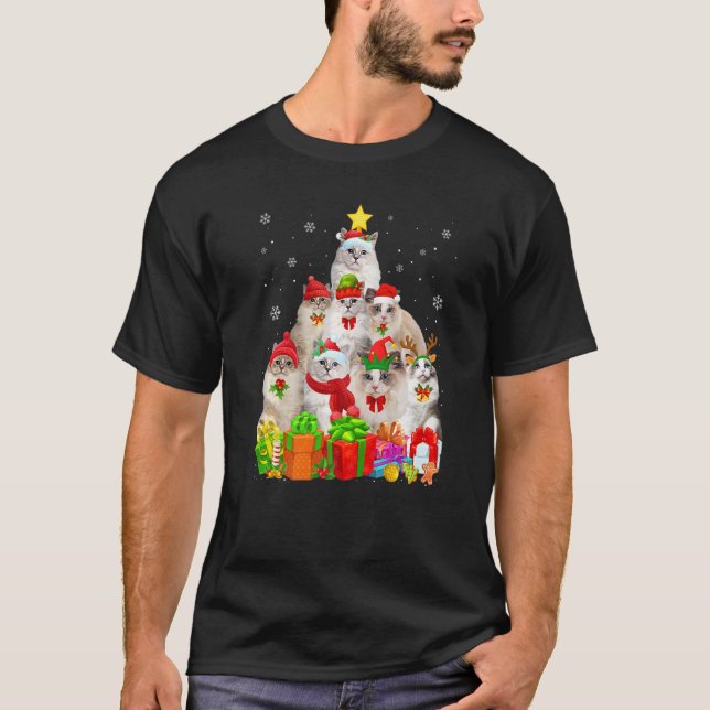 Camiseta Doador de Natal Feio Ragdoll Cat Xmas (Frente)