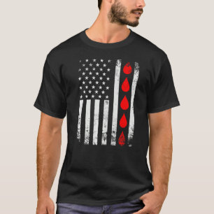 Camiseta Doador de Sangue Flebotomista Bandeira Americana D