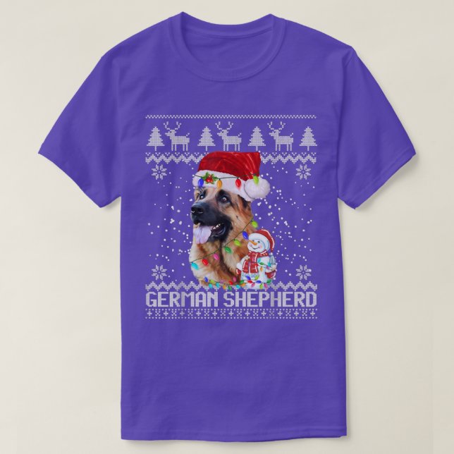 Camiseta Doadores de Natal Feios de german shepherd (Frente do Design)