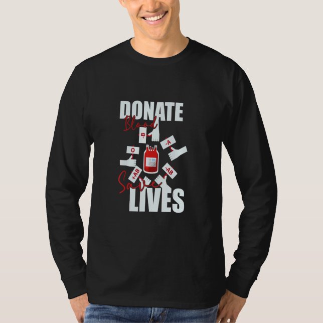 Camiseta Doar Sangue Salvar Vidas Vidas Economizador de Vid (Frente)
