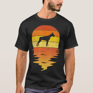 Camiseta Doberman 70 anos vintage retro sunset Doberman