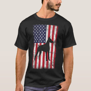 Camiseta Doberman Bandeira Americana Vintage     Vintage Re