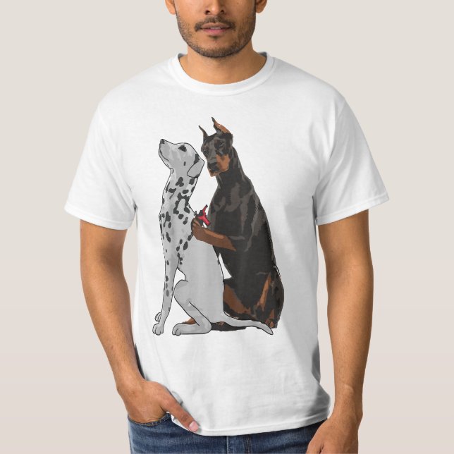 Camiseta Doberman Bonito Tatuando Shir Dalmático (Frente)