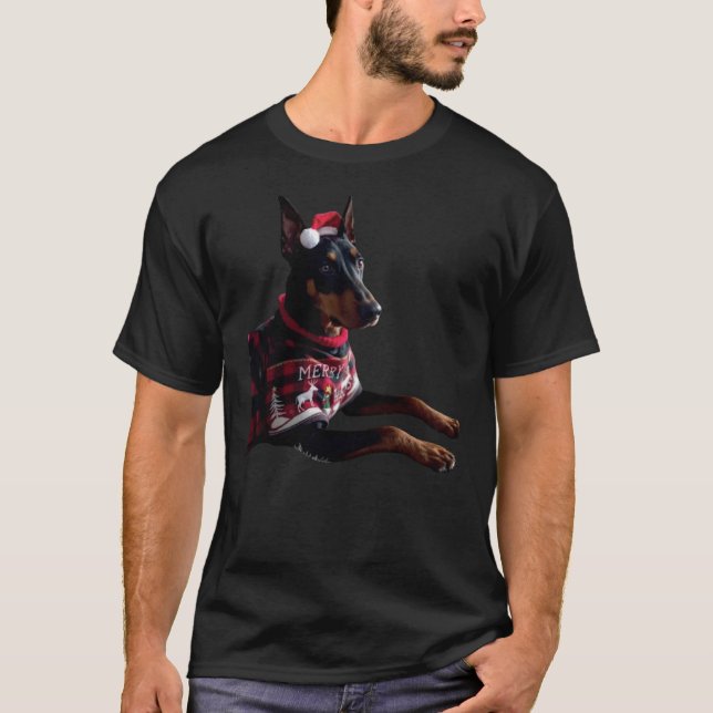Camiseta Doberman Christmas (Frente)