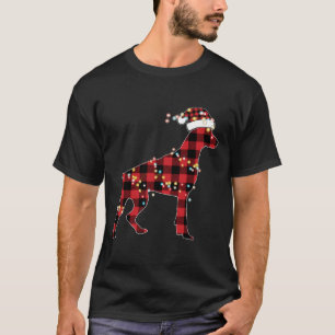 Camiseta Doberman Christmas Red Xadrez Buffalo Pajamas Xmas