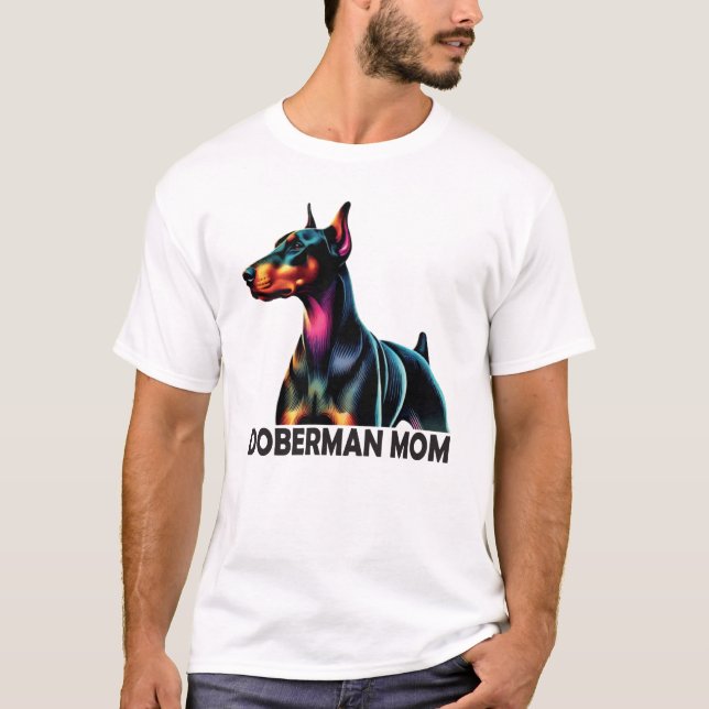 Camiseta Doberman Colorful Mãe (Frente)