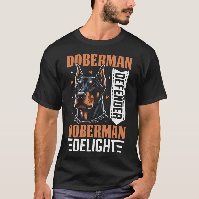 Camiseta Doberman Defender, Doberman Delight Dog (Frente)