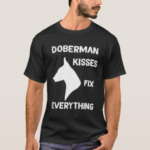 Camiseta Doberman Dobie da moda beijos consertam tudo Mamãe