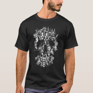 Camiseta Doberman Dog Halloween Skull