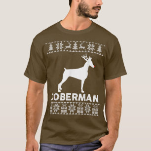 Camiseta Doberman Dog Lover Christmas Reindeer Ugly Christm