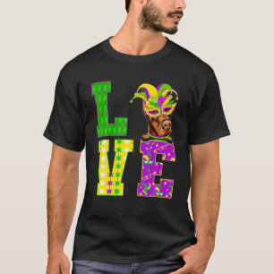 Camiseta Doberman Dog Lover I Love Mardi Gras Costume Mask