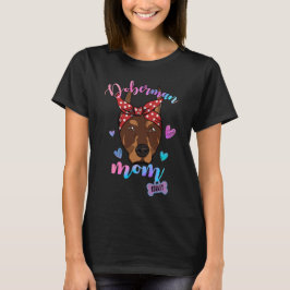 Camiseta Doberman Dog Mãe Puppy Mãe