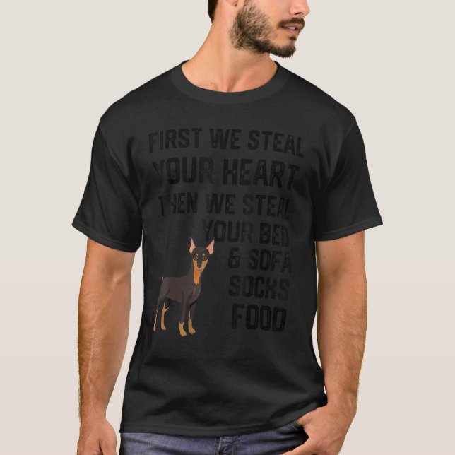 Camiseta Doberman dog Steal Your Heart Steal Your Bed and S (Frente)
