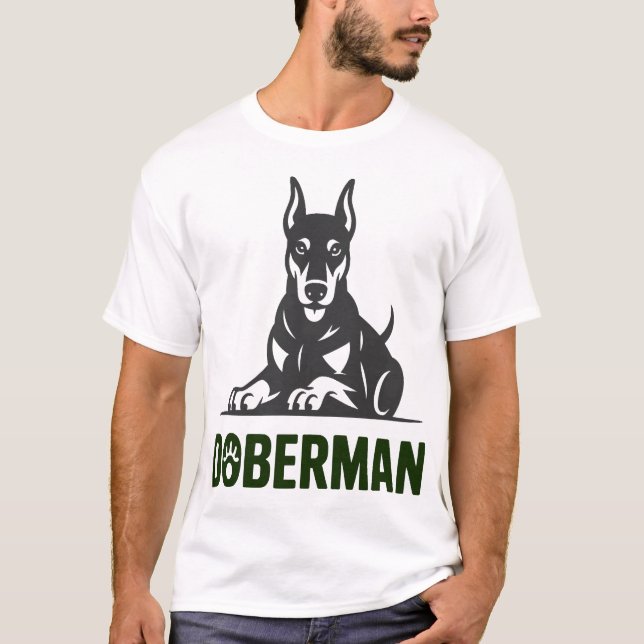 Camiseta Doberman Dog Vector 2 Colors (Frente)