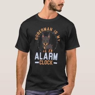 Camiseta Doberman É Meu Cachorro Relógio Alarmante Amor de