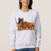 Doberman Engraçado de Olho no Rosbife