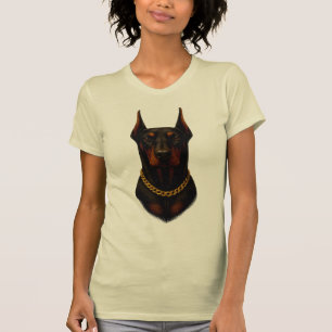 Camiseta Doberman feminino Preto e Bege