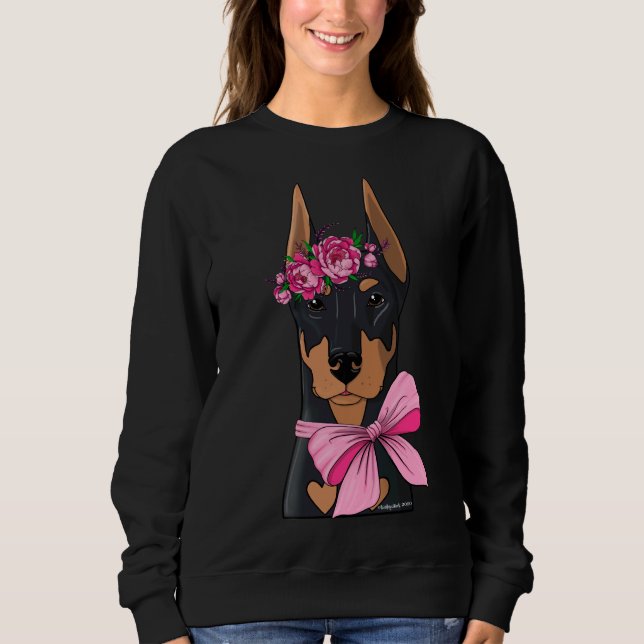 Camiseta Doberman Flower Girl (Frente)