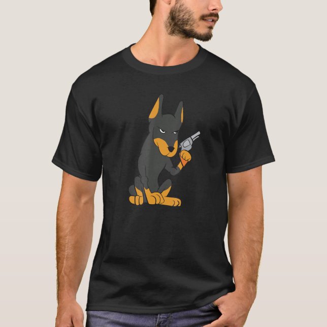 Camiseta Doberman Gun Revolver (Frente)