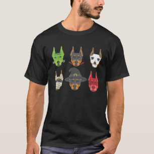 Camiseta Doberman Halloween Caracteriza Cachorro Engraçado 