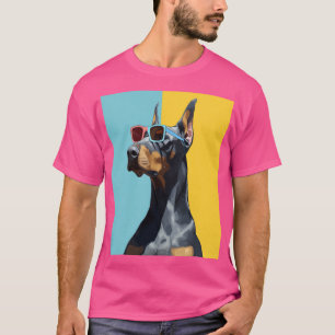 Camiseta Doberman legal com óculos de sol