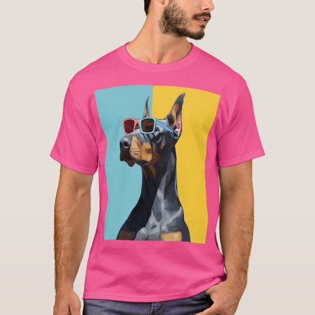 Camiseta Doberman legal com óculos de sol (Frente)
