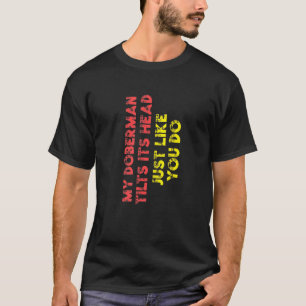 Camiseta Doberman Mãe Pai Mulheres Cachorro Homens Crianç