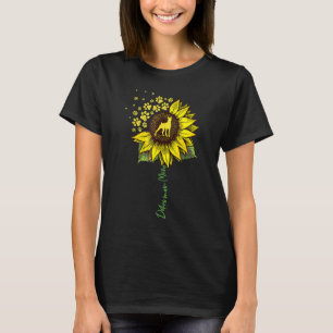 Camiseta Doberman Mãe Sunflower Doberman Pinscher Cão Mothe