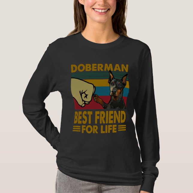 Camiseta Doberman, Melhor Amigo Para O Sobrevivente De Cach (Frente)