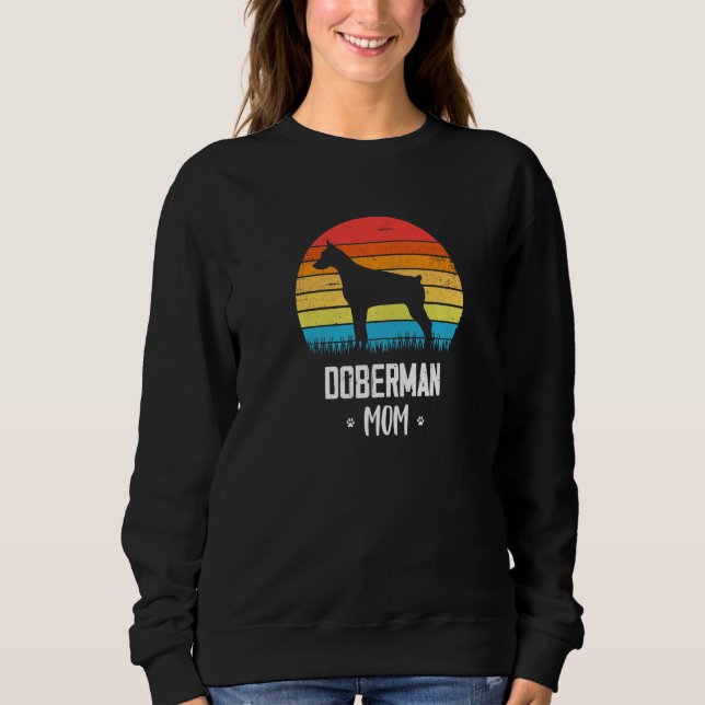 Camiseta Doberman Mom Retro Vintage Premium (Frente)
