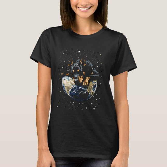 Camiseta Doberman No Espaço (Frente)