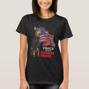 Camiseta Doberman Orgulha-Se De Ser Um Soldado Americano