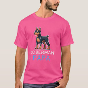 Camiseta Doberman Papa Pixel Art Cute Owner Men Pet Lov