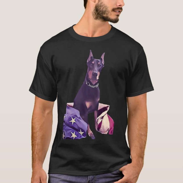 Camiseta Doberman Patriótico 517 (Frente)
