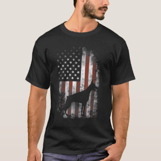 Camiseta Doberman Pinscher American Flag Patriótico