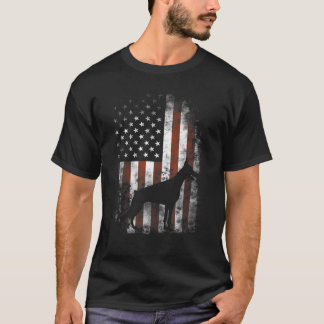 Camiseta Doberman Pinscher American Flag Patriótico
