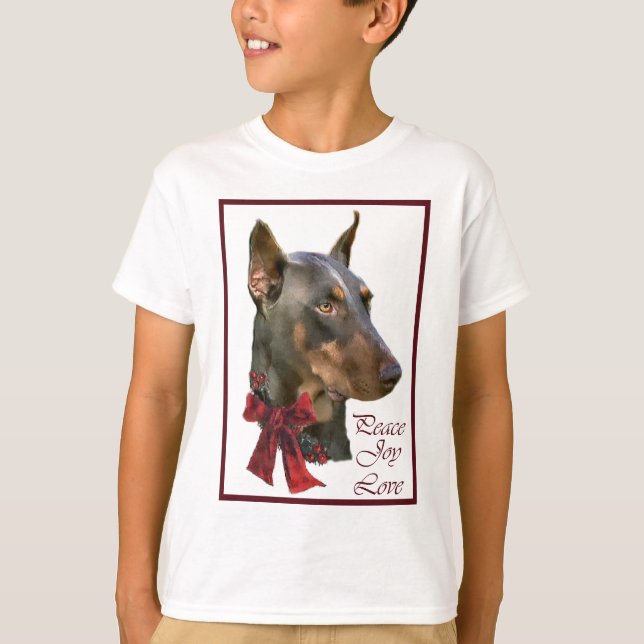 Camiseta Doberman Pinscher Christmas (Frente)
