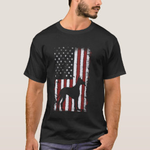 Camiseta Doberman Pinscher de 4 de Julho Bandeira Americana