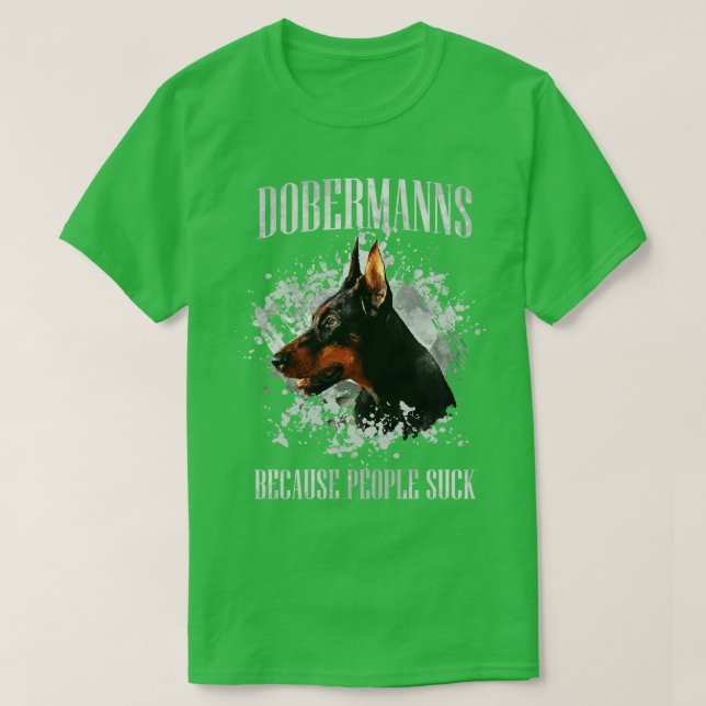 Camiseta Doberman Pinscher Dobermann (3) (Frente do Design)