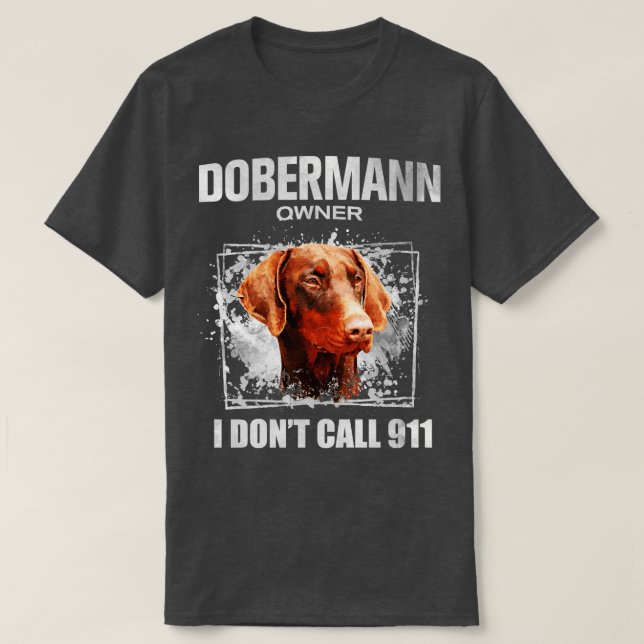 Camiseta Doberman Pinscher Dobermann (4) (Frente do Design)
