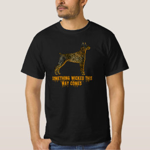 Camiseta Doberman Pinscher Dog Silhoueen Diversão Halloween