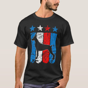 Camiseta Doberman Pinscher Dog Usa American Flag 4th De Jul
