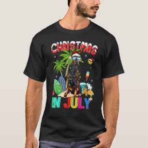 Camiseta Doberman Pinscher Em Santa Hat Óculos De Sol Chris