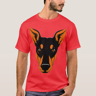 Camiseta Doberman Pinscher Face Toon Bonito Puppy Lover